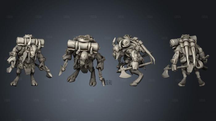 Minotaur A Male Double Hand Axe 3d stl модель для ЧПУ