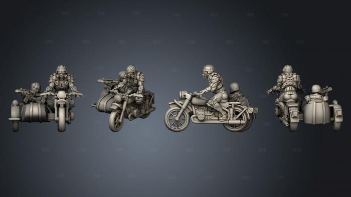 Мотоцикл с коляской 3d stl модель для ЧПУ