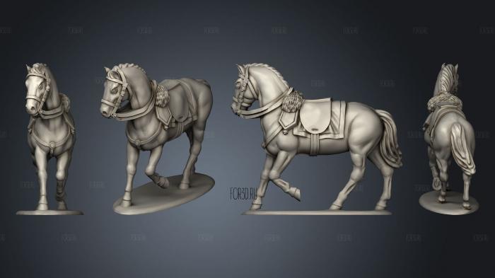 Mounted Command Light Officer horse stl model for CNC