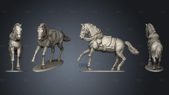 Mounted Command Line Officer horse stl model for CNC