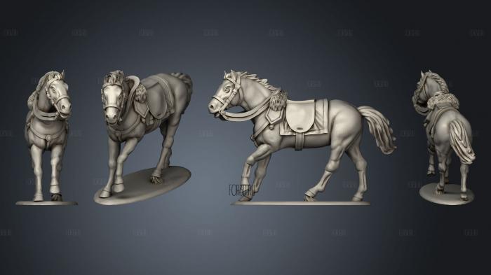 Mounted Command Officer horse stl model for CNC