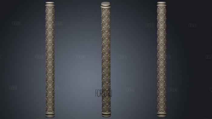 Pillar with a cross pattern 3d stl for CNC