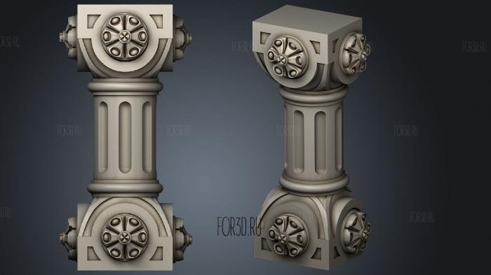 Pole with sockets 3d stl for CNC