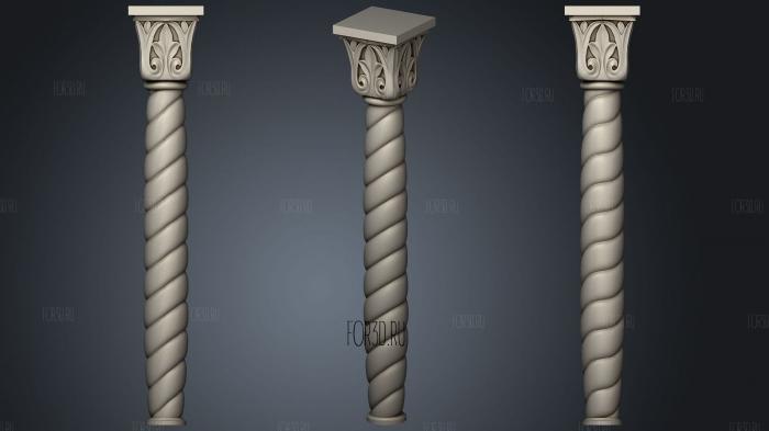 Twisted pole 3d stl for CNC