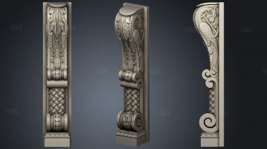 Carved post from the Iconostasis stl model for CNC