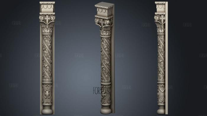 Carved Post from the Iconostasis 3d stl for CNC