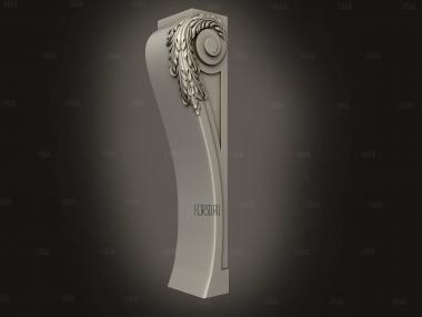 Ножка с резным декором 3d stl модель для ЧПУ