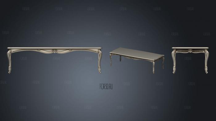 Carved rectangular table 3d stl for CNC