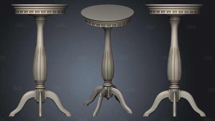 Carved table with a central leg 3d stl for CNC
