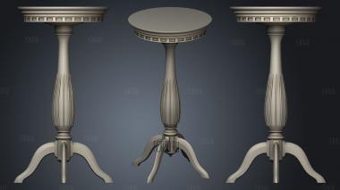 Carved table with a central leg stl model for CNC