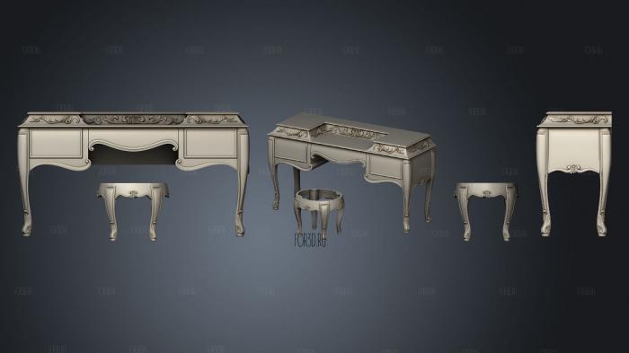 Ottoman and table 3d stl for CNC