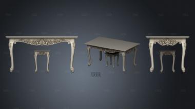 Table and stool stl model for CNC