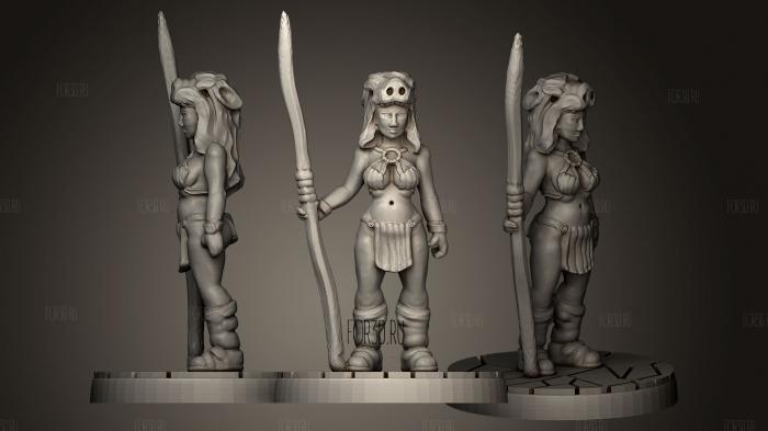 Barbarian Priestess stl model for CNC