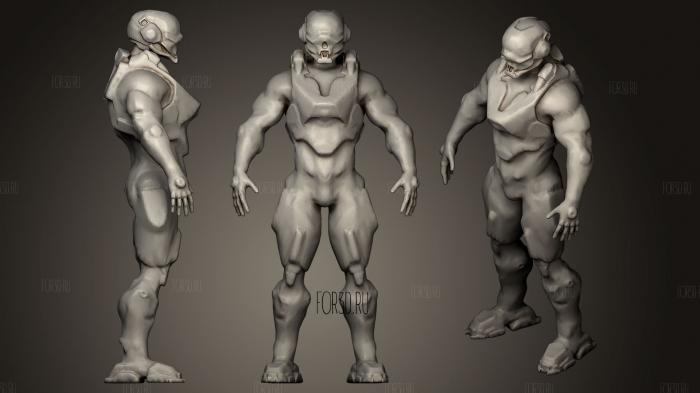 Cybernetist Game Ready Rigged Character stl model for CNC