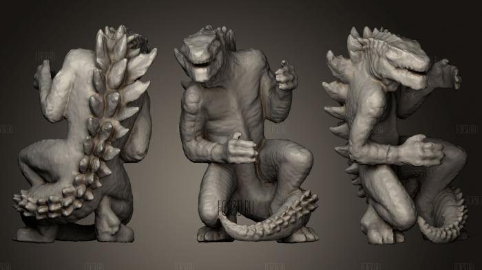 Godzilla 1998 Figurine stl model for CNC