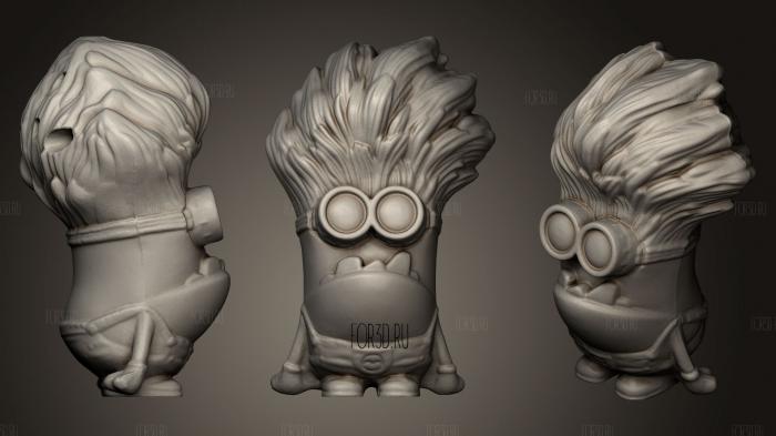 Purple Haired Minion stl model for CNC