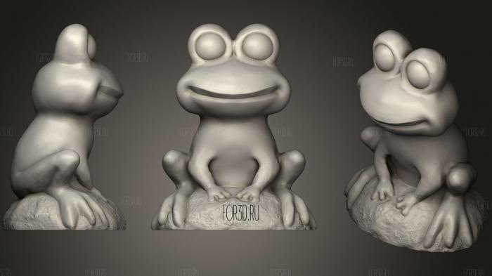 Garden Frog (Re Sculpt Of A Scan) stl model for CNC