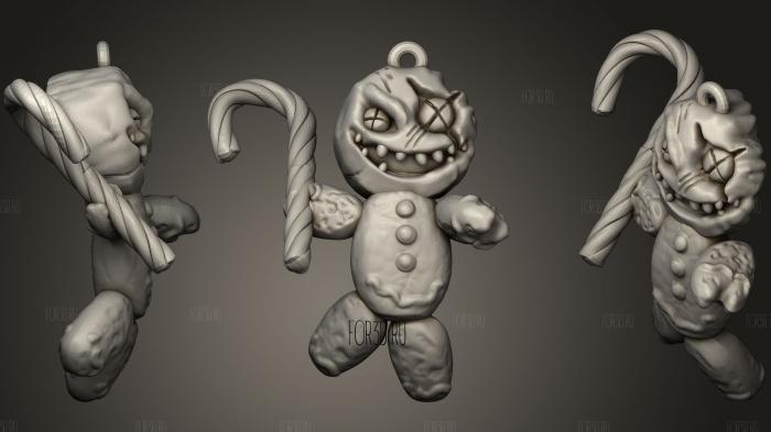 Krampus Evil Gingerbread Ornament rage pose