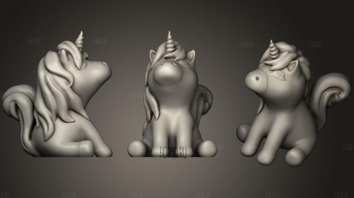 Multicolor Cute Unicorn stl model for CNC