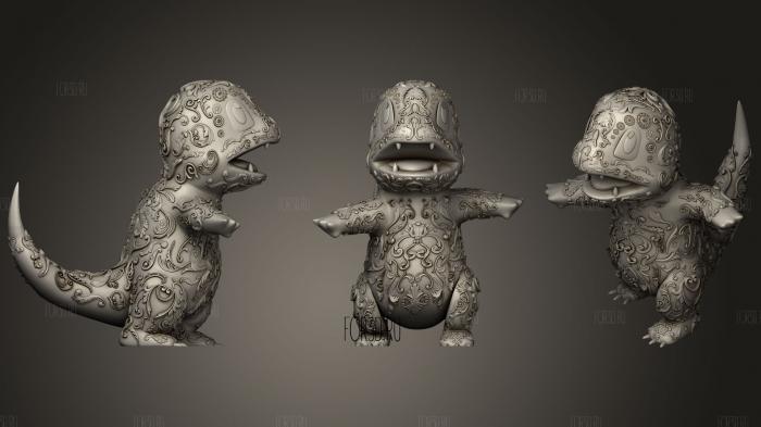 Ornamental Charmander 3d stl модель для ЧПУ