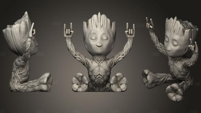 Two Handed Heavy Metal Groot stl model for CNC