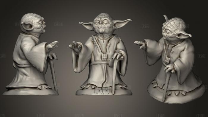 Yoda Using The Force Hollowed stl model for CNC