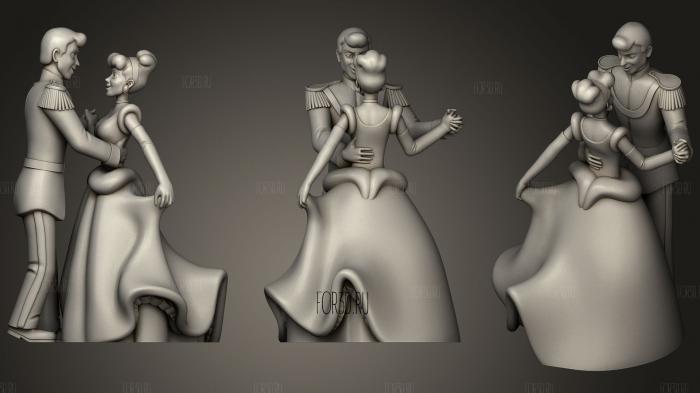 Cinderella with Prince 3d stl модель для ЧПУ