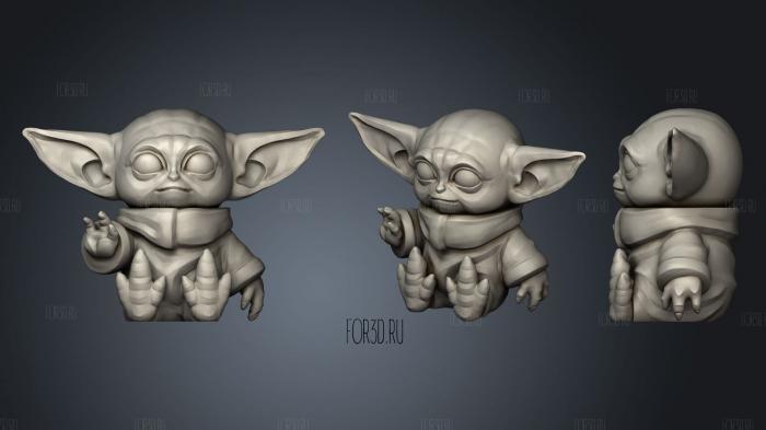 Baby Yoda 1 stl model for CNC