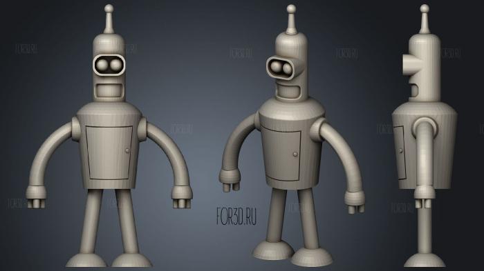 Bender Futurama stl model for CNC