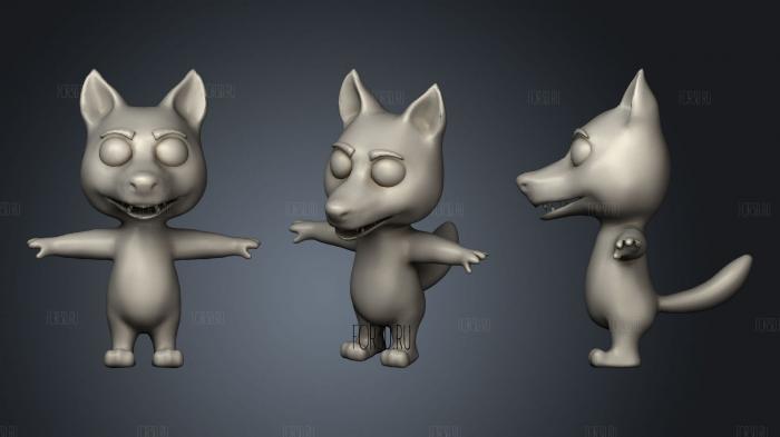 Cartoon Red Wolf stl model for CNC