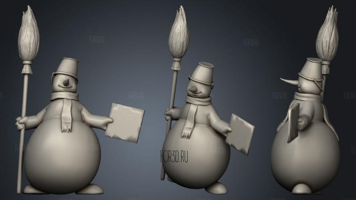 Cartoon snowman 1 stl model for CNC