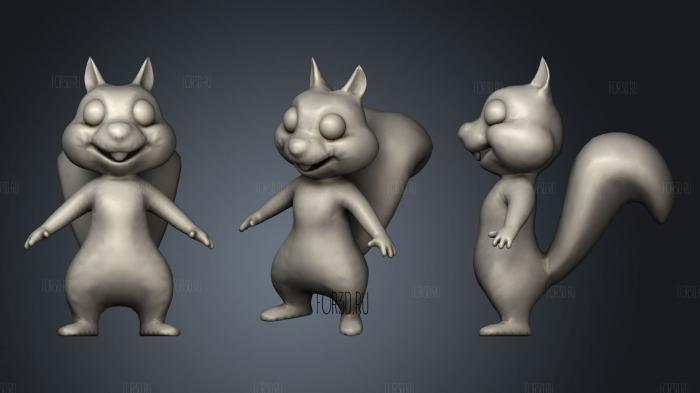 Cartoon Squirrel stl model for CNC