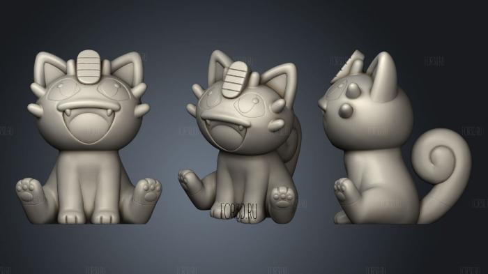 Meowth Evolution 2 stl model for CNC