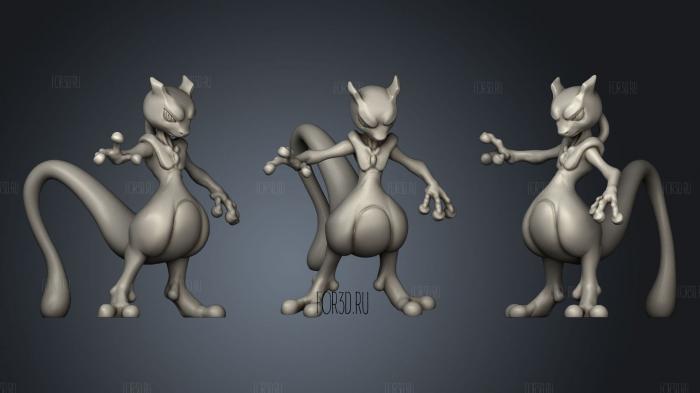 Mewtwo stl model for CNC