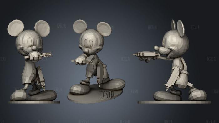 Mickey Gangster stl model for CNC
