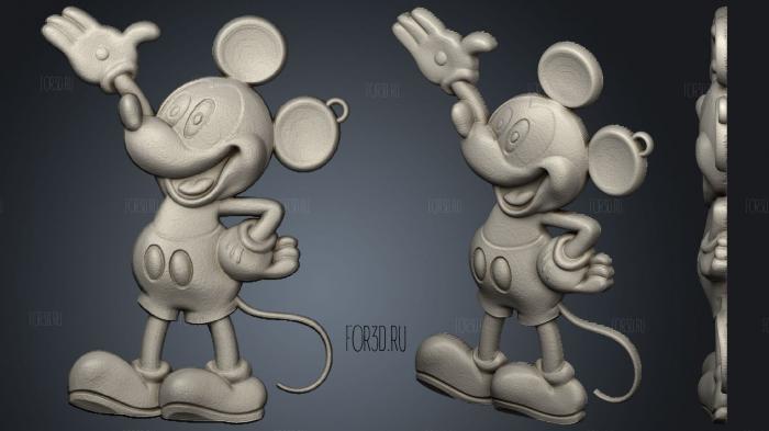Mickey mouse keychain stl model for CNC
