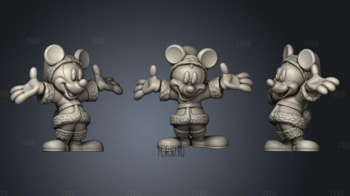 Mickey Mouse Present stl model for CNC