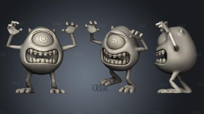 Mike Wazowski stl model for CNC