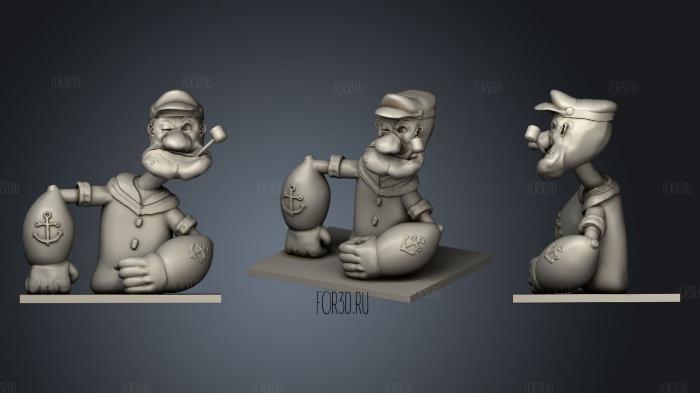 Popeye the Sailor (2) stl model for CNC