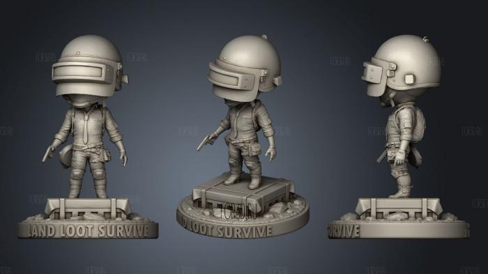 PUBG Bobblehead stl model for CNC