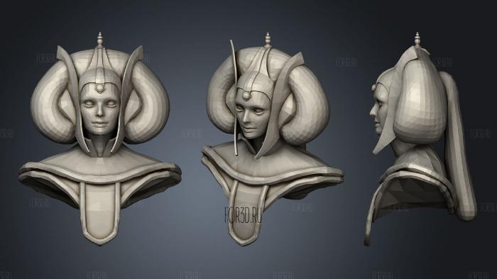 Queen Amidala stl model for CNC