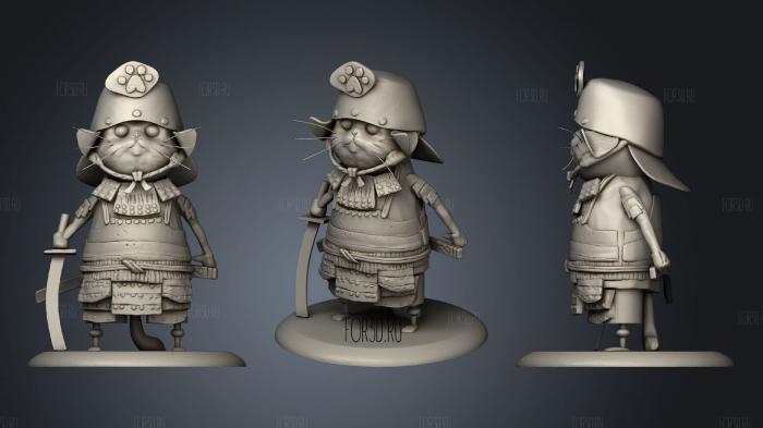 Samurai Cat based on art by hiziripro 2 2 stl model for CNC