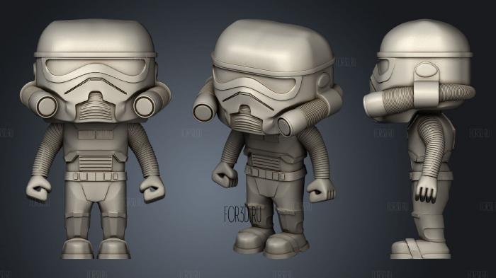 Storm Trooper Cartoony stl model for CNC