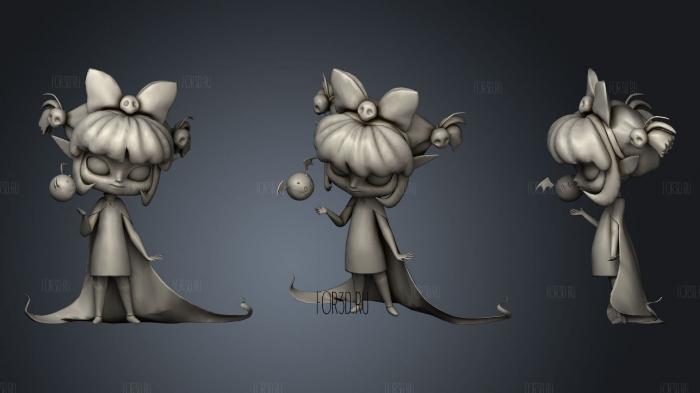 Vampire girl cartoon 567 stl model for CNC