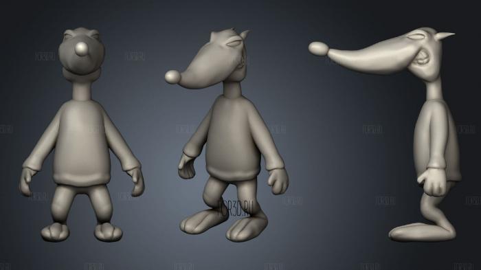 Weasel from Conkers Bad Fur stl model for CNC