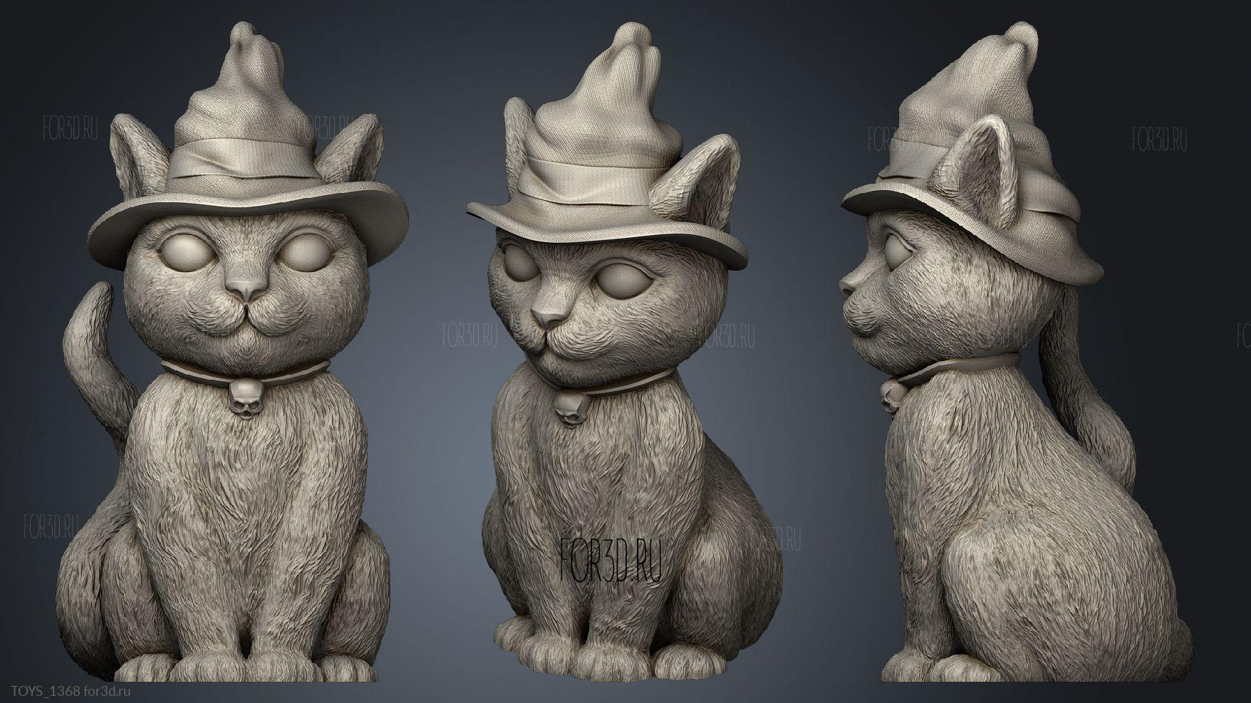 Кошка - ведьма - 3d stl модель для ЧПУ