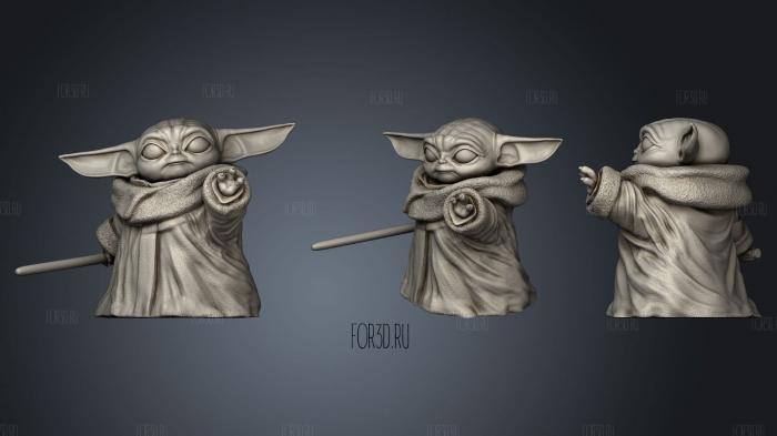 Yoda stl model for CNC