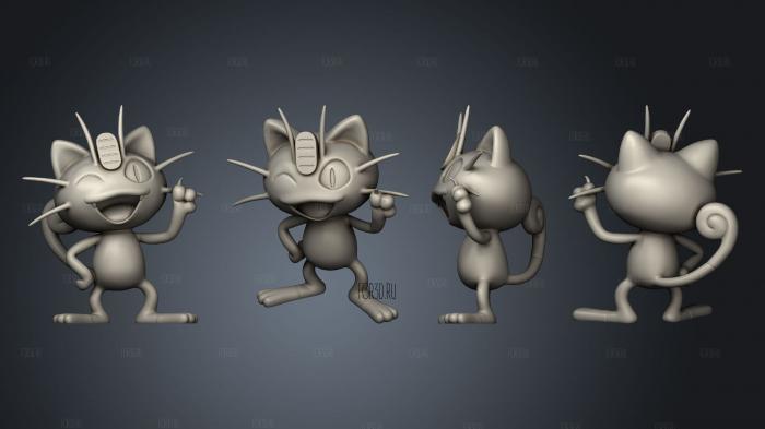 Meowth 1 stl model for CNC