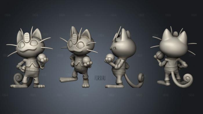 Meowth 2 stl model for CNC