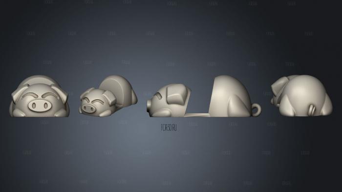 Piggy new Tail stl model for CNC